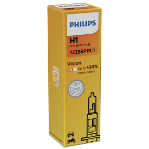 Автолампа галогеновая Philips H1 12V55W P14.5s 12258PRC1 Vision +30% 1шт 