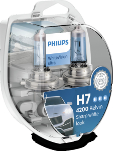 Автолампа галогеновая Philips H7 12V55W PX26d 4200K 12972WVUSM WhiteVision ultra компл 2шт