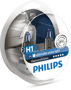 Автолампа галогеновая Philips H1 12V55W P14.5s 5000K 12258DVS2 Diamond Vision компл 2шт.