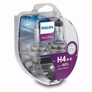 Автолампа галогеновая Philips H4 12V60/55W P43t-38 12342VPS2 VisionPlus +60% компл 2шт. 