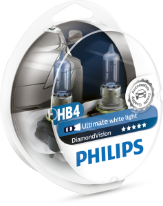 Автолампа галогеновая Philips HB4 12V55W P22d 5000K 9006DVS2 Diamond Vision компл 2шт