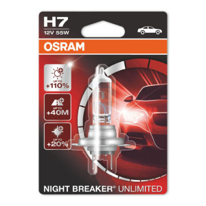 Автолампа галогеновая OSRAM H7 12V55W PX26d 64210NBU-01B NIGHT BREAKER UNLIMITED +110% 1шт