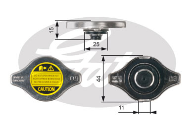 Крышка радиатора охлаждения GATES RC127 0,9кг/см2 узкий клапан