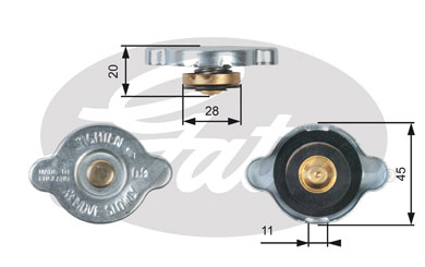Крышка радиатора охлаждения GATES RC124 0,9кг/см2 широкий клапан