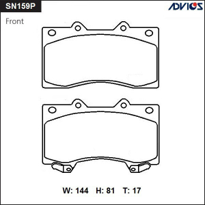 Колодки тормозные дисковые ADVICS SN159P