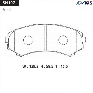 Колодки тормозные дисковые ADVICS SN107