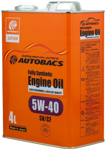 Масло моторное AUTOBACS Fully Synthetic 5W-40 SN/CF синт. 4л