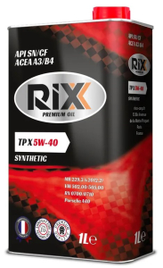 Масло моторное RIXX TP X SAE 5W-40 API SN/CF ACEA A3/B4 1л син.