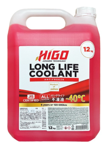 Антифриз HIGO RED LONG LIFE COOLANT -40 G12+ OAT 12кг красный