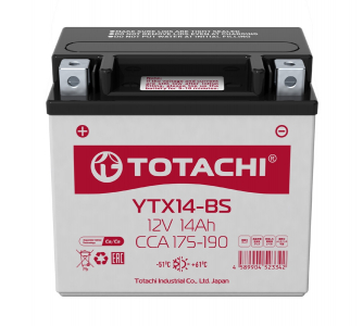 Аккумулятор Totachi AGM YTX14-BS 12V 14A EN190 п/п