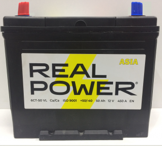 Аккумулятор Real Power ASIA 50 EN450 п/п тонкие клеммы