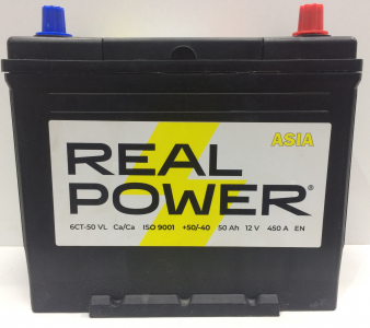 Аккумулятор Real Power ASIA 50 EN450 о/п тонкие клеммы