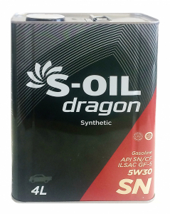 Масло моторное S-OIL Dragon 5W-30 SN/CF синт. 4л