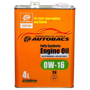 Масло моторное AUTOBACS Fully Synthetic 0W-16 SN синт. 4л