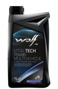 Масло трансмиссионное WOLF VITALTECH MULTIVEHICLE 75W-80 GL-4+ мин. 1л